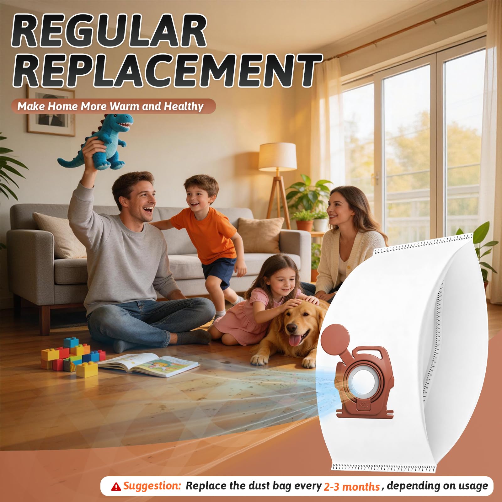 Confezione da 12 Sacchetti Aspirapolvere Compatibili con Miele Guard S1/L1/M1, Sacchetti per Aspirapolvere ad Alta Capacità, Filtrazione Multistrato, Ricambio per Serie Guard