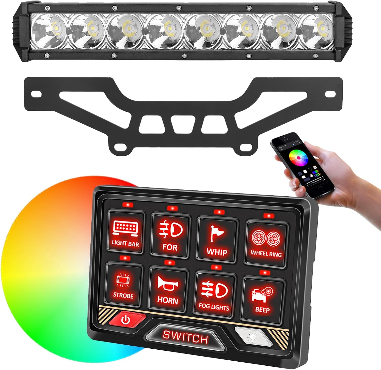 Chelhead Switch Panel with X3 Light Bar Kits for Hood Compatible with Can-Am Maverick X3 & X3 Max X RS Turbo R