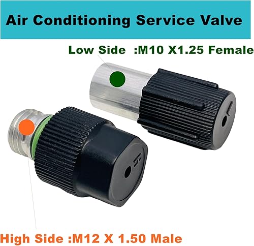 Miniatura 2 de Kit de núcleo de válvula de aire acondicionado  AC R12 R134a Junta de teflón Refrigeración Aire Acondicionado Puerto Lateral Alto y Bajo Válvula de