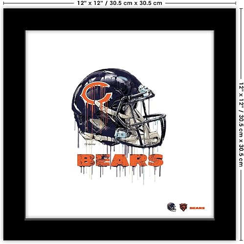 Miniatura 6 de Trends International Gallery Pops NFL Chicago Bears - Póster de pared con casco de goteo, 12.00 x 12.00 pulgadas, versión del marco negro