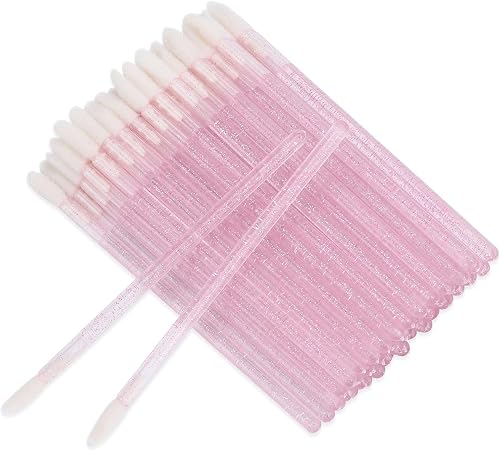 200 Pieces Lip Brush Lint Free Applicators Crystal Lipstick Disposable Applicators Lip Wands Lip Gloss Brushes - Pink