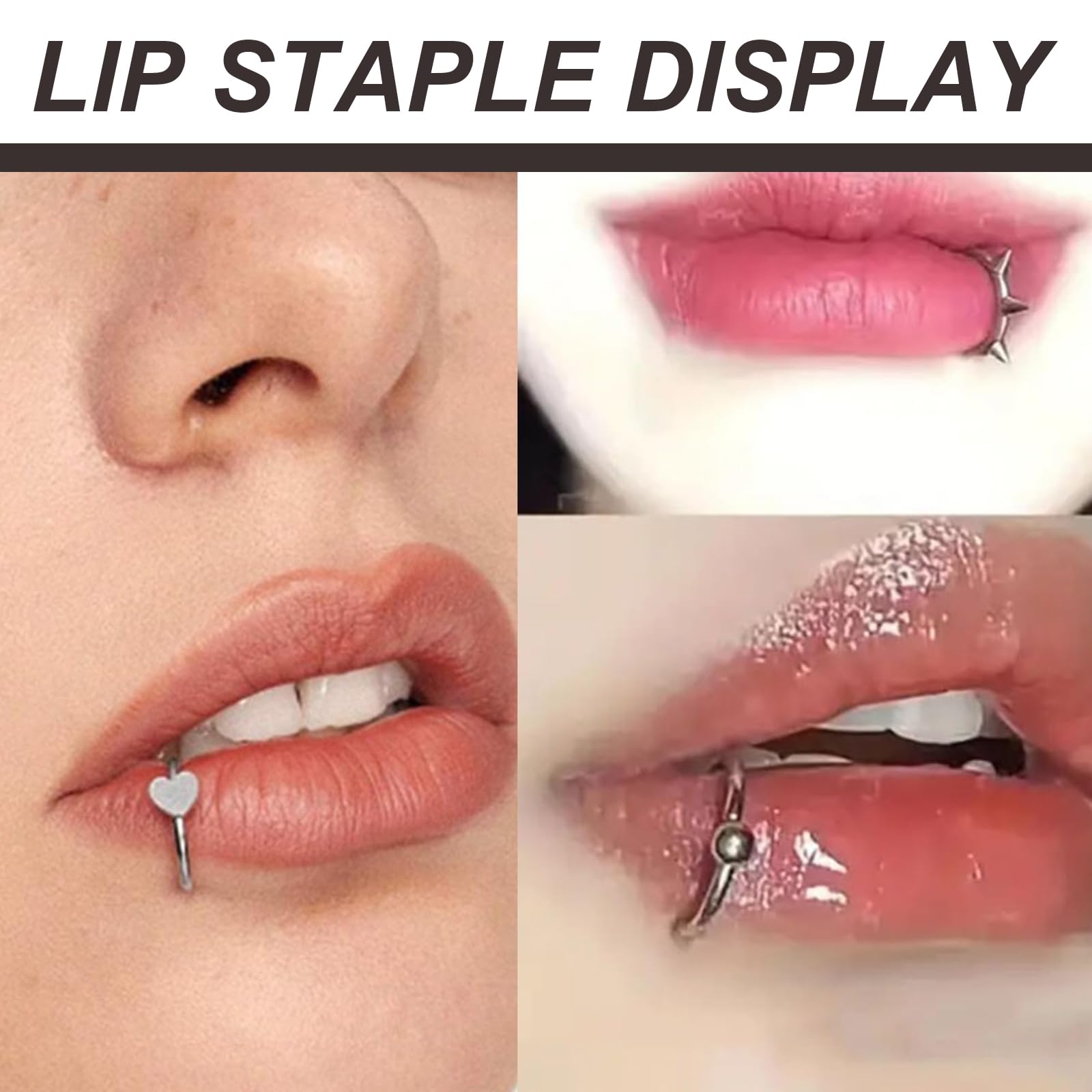 13 Teilig Fake Piercings Set, Inklusive Edelstahl Nasenpiercing Ring, Fake Lippenpiercing, Nasenring, Septum, Perfekt Für Einfache Anwendung Und Kreatives Styling