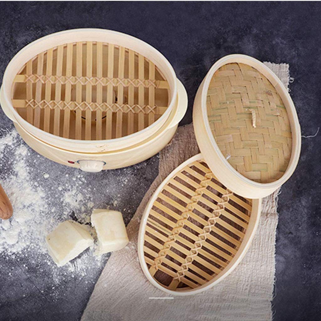 Piroscafo di bambù Salute Piroscafo Elettrico Multifunzionale Famiglia Fornello a Vapore Elettrico Multistrato di Grande capacità Pesce al Vapore Verdure al Vapore