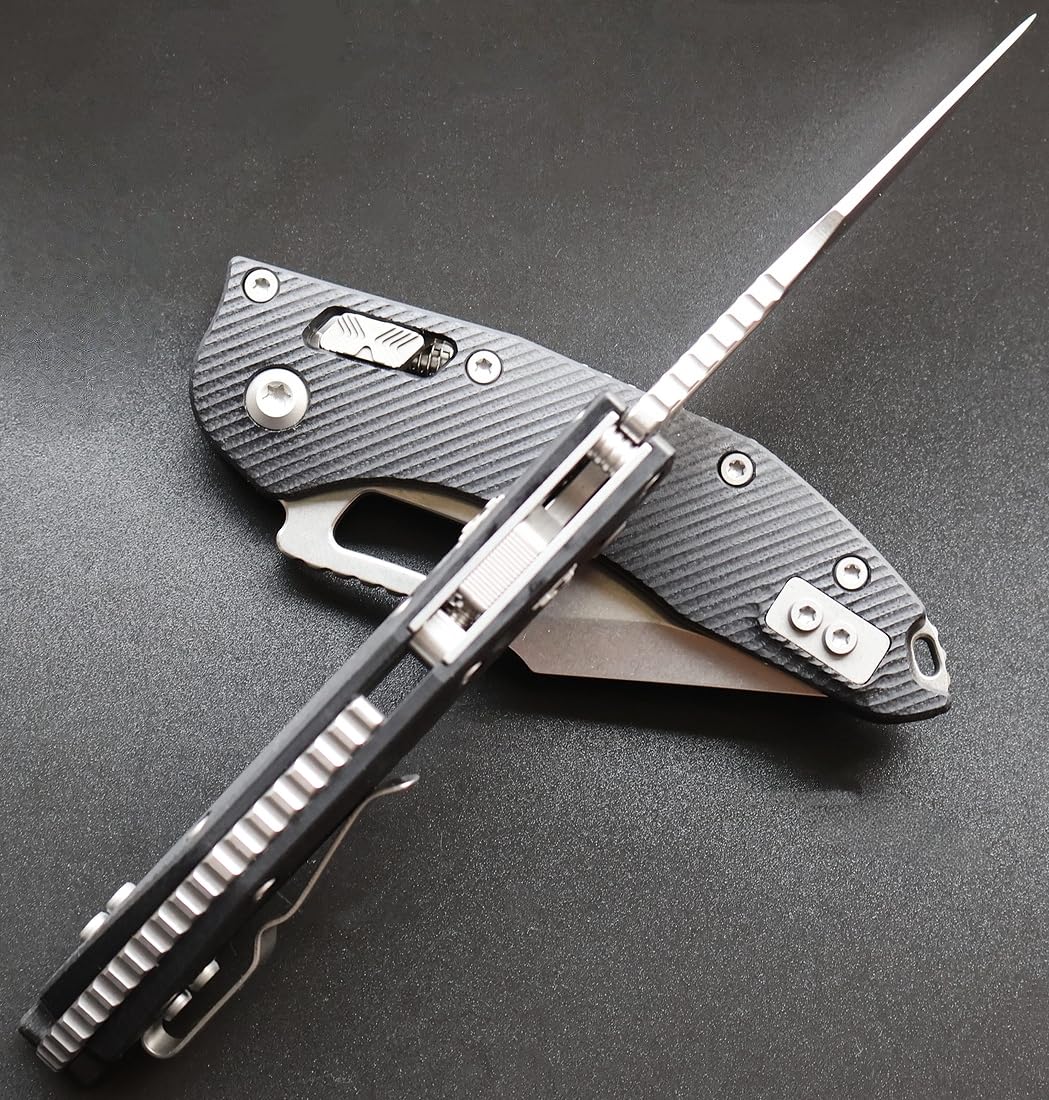 Generisch TEERMA W76 rein manuelles Klappmesser - 3,15 in - rechtmäßig mitführbar in Deutschland - geeignet für Outdoor, Camping und Survival, D2-Stahl mit G10-Griff (Sägeklinge)