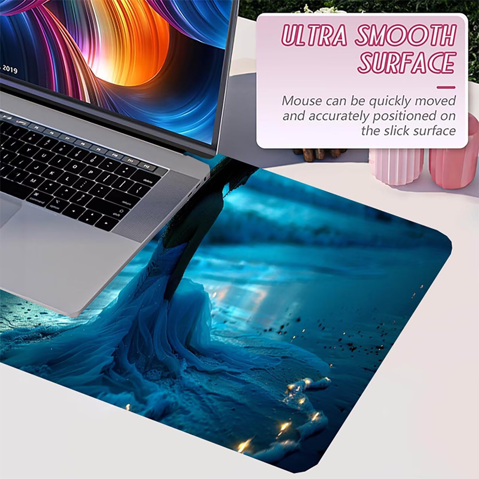 Tappetino Mouse XXL 1500 x 800 mm, Tappetino Mouse Donna, Gaming Mousepad Migliorare la Velocità e la Precisione, Mouse Pad con Base in Gomma Antiscivolo, Ufficio Accessori Gaming, Grigio V-7262