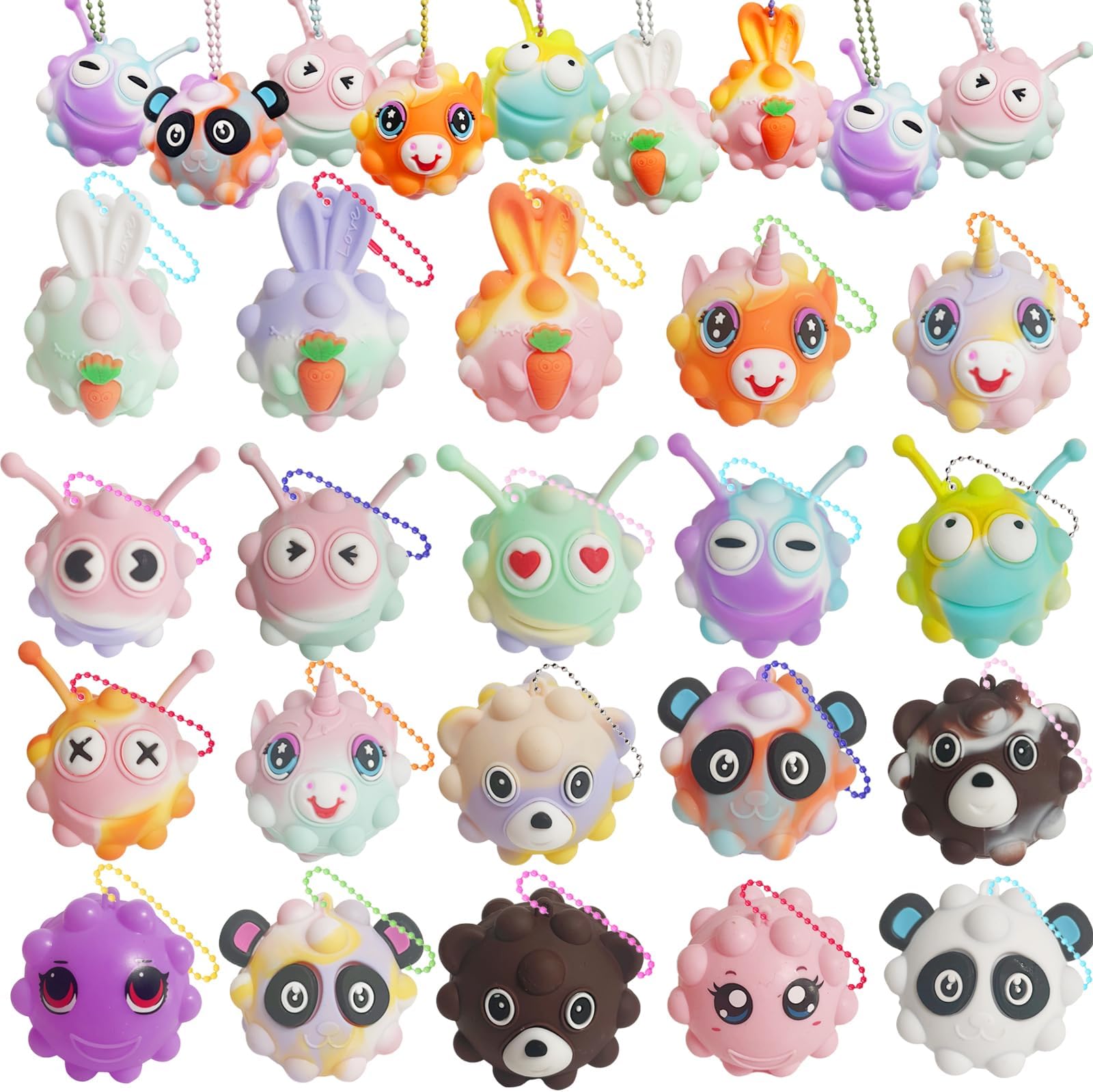 APZ 20 Pack Animals Pop Balls,3D Pop Animal Pop Balls Birthday Party Favors for Kids,Pop Balls Birthday Party Favors for Boys & Girls, Carnival Prizes, Treasure Box Toys Prizes