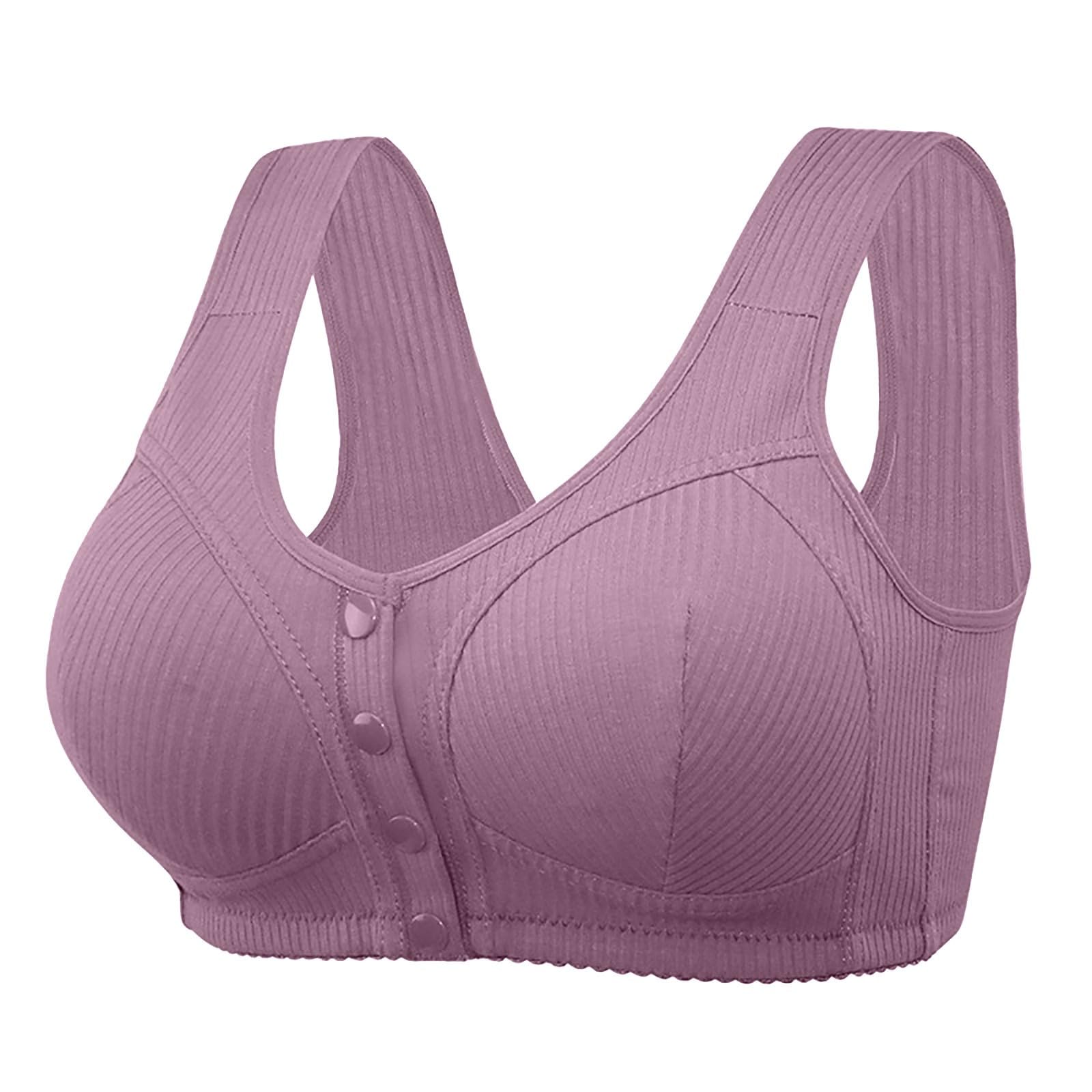 Sujetadores de cierre frontal para mujer, sostén cómodo push up, ropa interior transpirable suave con correas de hombro ajustables, brasier inalámbrico para uso diario, brasier de figura completa con