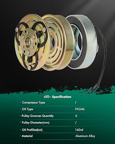 Miniatura 643 de SCITOO Compresor de CA para Acura TSX 2.4L 2004 2005 2006 2007 2008, CO 10849T Compresor de aire acondicionado con embrague 38810RBBA01 10360661