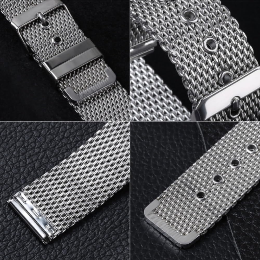 Paski do zegarków Pasek z siateczkową pętlą 18mm 20mm 22mm 24mm Pasek do zegarka ze stali nierdzewnej Quick release Opaska na nadgarstek
