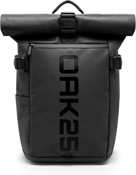 OAK25 Roll Top Backpack Women & Men Black - LumoSense Rolltop Lite