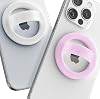 2-Pack Magnetic Phone Grip Holders for iPhone, Compatible with MagSafe Soft-Touch Silicone Cute Finger Loops for Women, Comfortable and Secure Fit Clear Sparkle & Glitter Pink