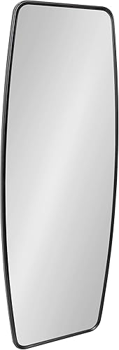 Kate and Laurel Caskill - Espejo rectangular redondeado de tamaño completo para pared, 18 x 48 pulgadas, color negro