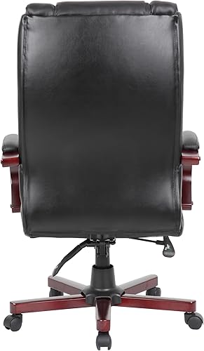 Miniatura 5 de Boss Office Products Silla ejecutiva de respaldo alto, negro/caoba