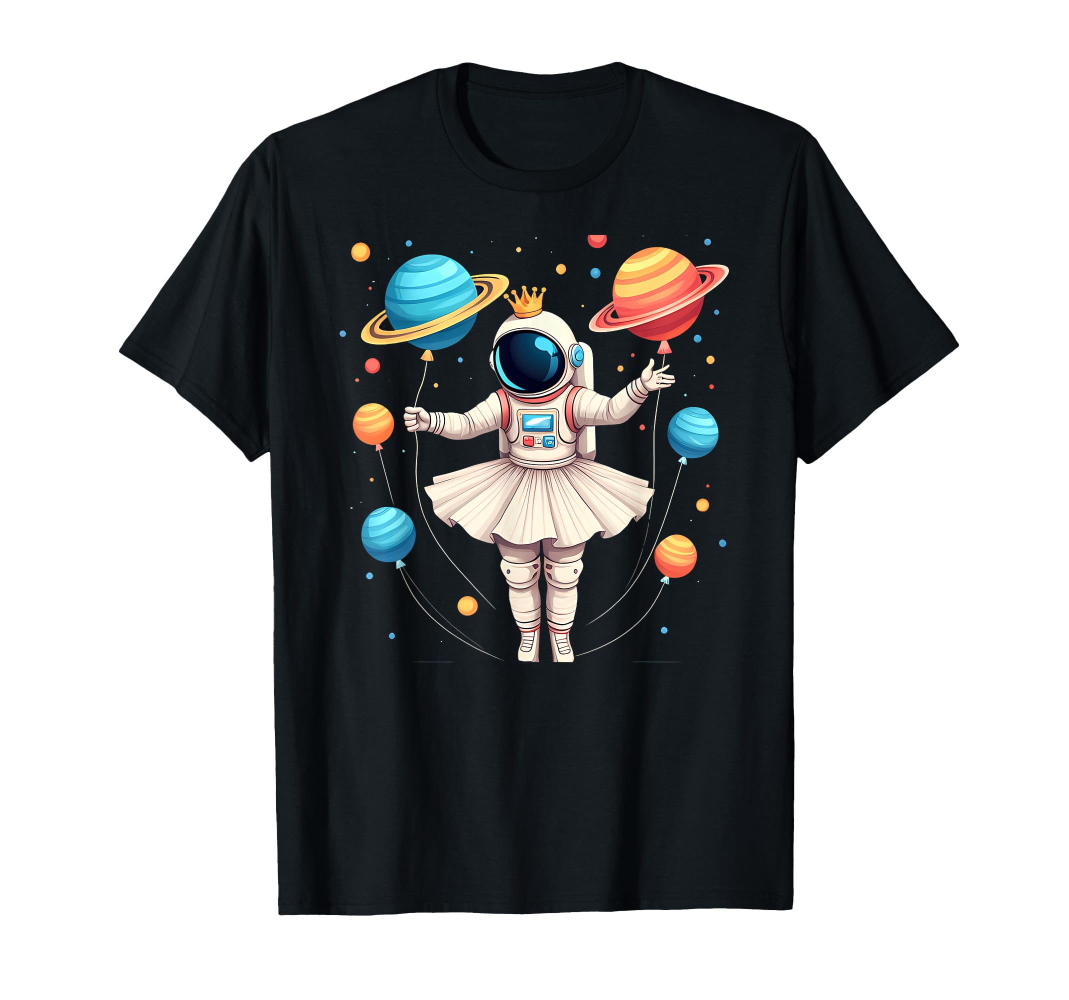 Ballerina Girl Space Astronaut Exploration Ballet and Space T-Shirt