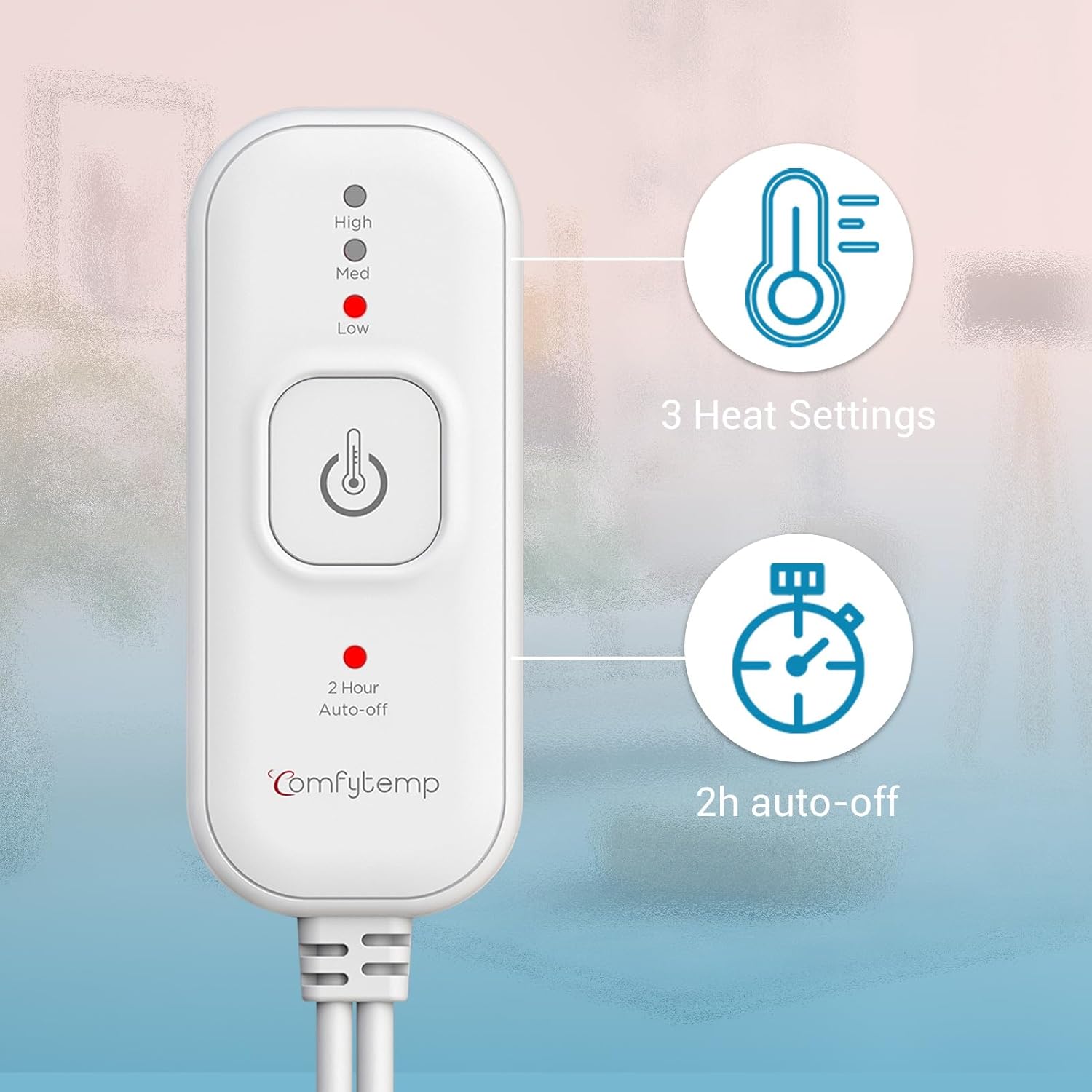 Comfytemp Weighted Heating Pad for Back & Period, FSA Eligible Electric Heat Pad, Valentines Day Birthday Gifts for Mom Women, 2.2 lb HSA Approved Neck Shoulder Heated Pad, 2H Auto-Off, 12x24, Pink - Image 5