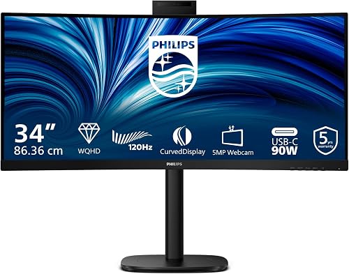 Philips 3000 series 34B2U3600CH/00 Monitor PC 86,4 cm [34] 3440 x 1440 Pixel Wide Quad HD LCD Nero (Philips 34 INCH Curved 120Hz HDMI webcam) - 2