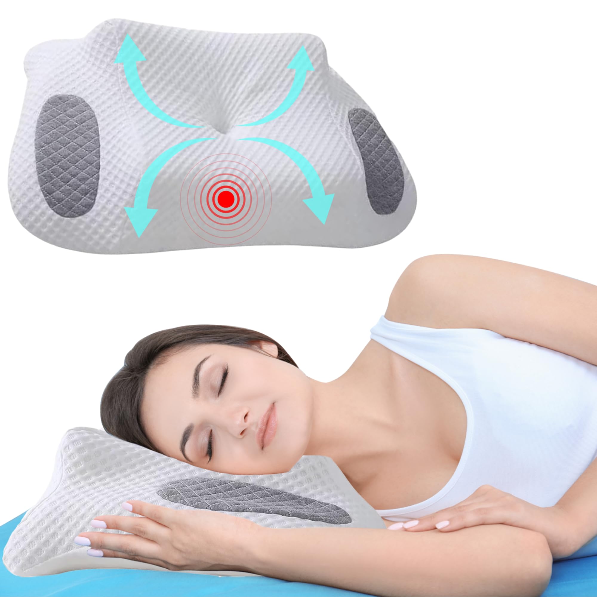 High-Performance - Cervical Pillow for Neck Pain Relief - Memory Foam Neck & Cervical Pillow with Adjustable Support for Sleeping (23.62