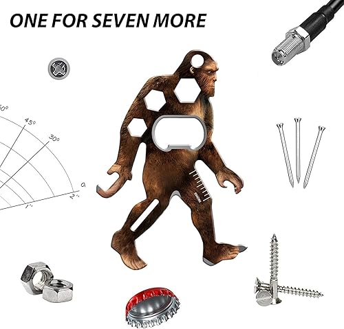 Miniatura 4 de Sasquatch Multiherramienta Paquete de 2, Mosquetones de Herramientas de Acero Inoxidable Tool-a-Long, Construcción Compacta de Acero Inoxidable para