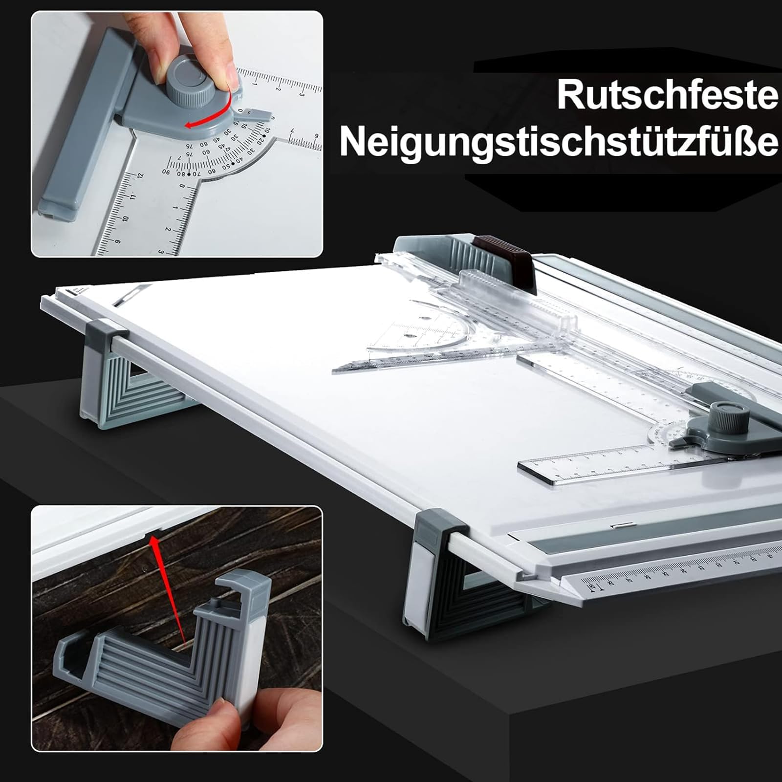 Tablero de Dibujo A3 Multifuncional, Geo-Board Drawing Board, Regla de Dibujo con Movimiento Paralelo y ángulo de Medición Ajustable para Estudiantes, Ingenieros, Arquitectos