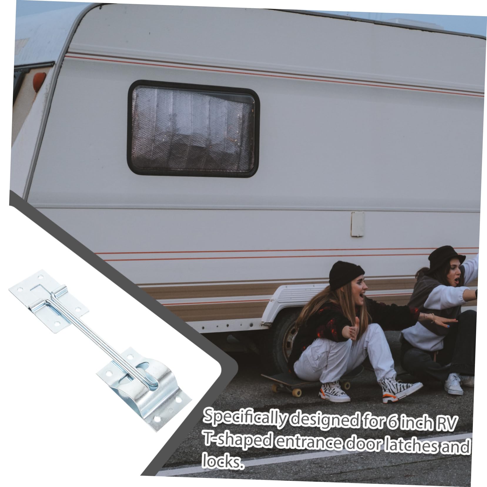 Cabilock T Style Entry Door Latch Catch Lock for Cargo Trailer and Camper Durable Door Holder for Trailers and