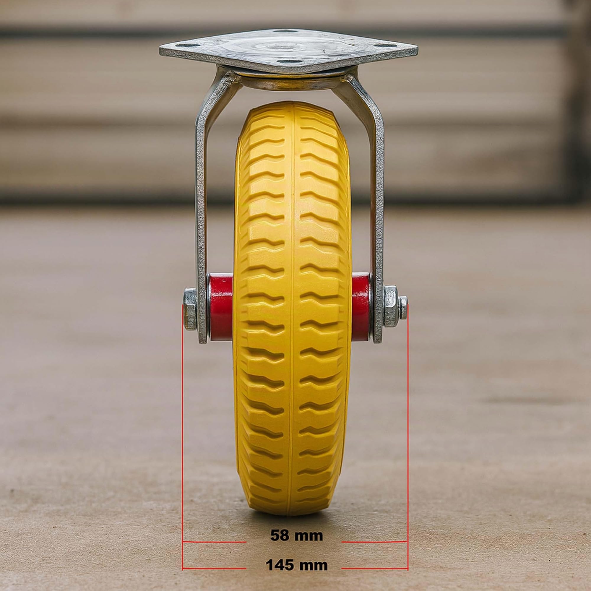 ‌Set de 4 ruedas con soporte giratorio 220 x 58 mm antipinchazos transporte 100 kg por rueda
