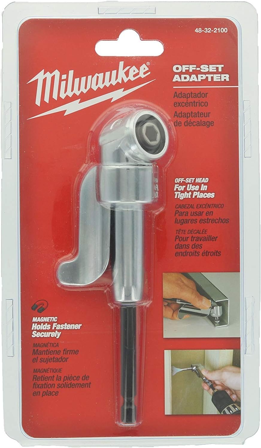 Milwaukee 48-32-2100 Hex Shank 105 Degree Off Set 400 RPM Adaptor for Power Screwdrivers and Drill / Drivers