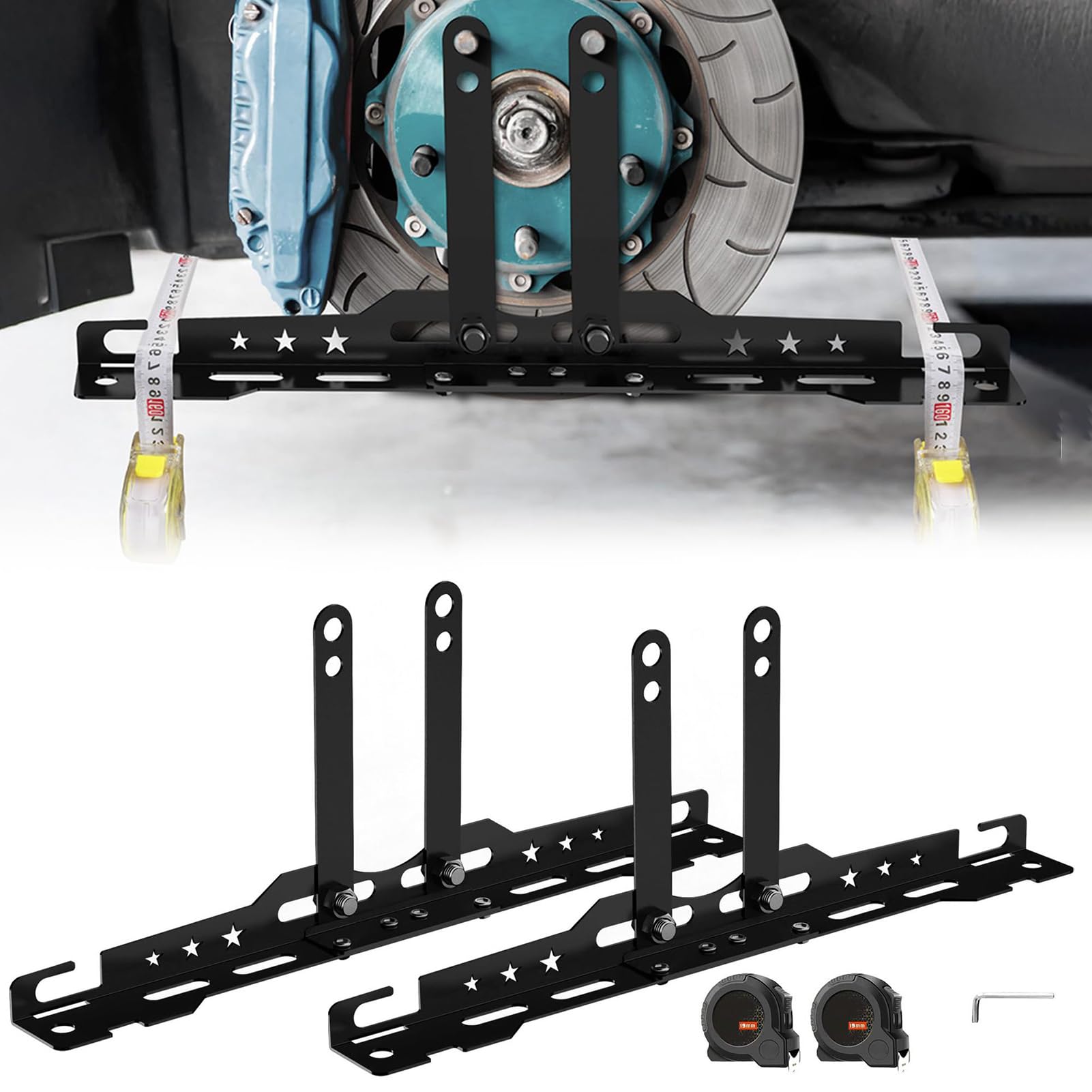 Générique Outil de Parallélisme - Réglage de Parallélisme Véhicule | Kit de Précision avec 2 Rubans à Mesurer - pour Véhicule Voiture Camion Moto Remorque Atelier Garage