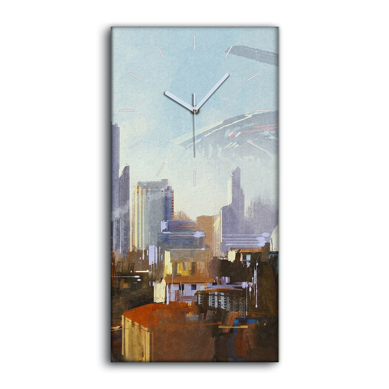 Tableau Horloge Moderne Coloray Décoration Murale Salon Paysage Scifi