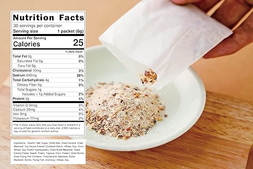 Miniatura 6 de Dashi Powder Hecho en Japón Paquete de caldo de mariscos Dashi Ichiban Dashi Caldo de algas Kombu (0.28 oz x 30 paquetes)