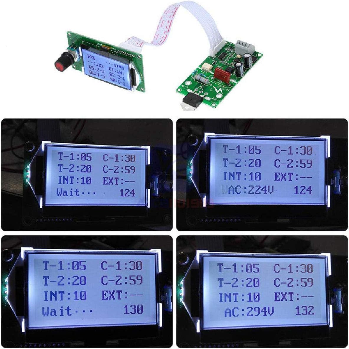 Spot Welder Control Module, Plated Spot Welder Control Board, Digital LCD for Battery Packs Simple Battery Welder Time Control (40A)