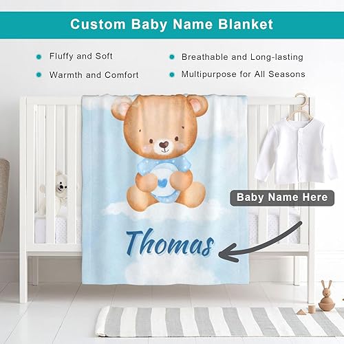 Miniatura 2 de Manta de bebé personalizada con nombre, manta de envolver personalizada con nombre para niñas y niños, recién nacidos, regalos para niños pequeños
