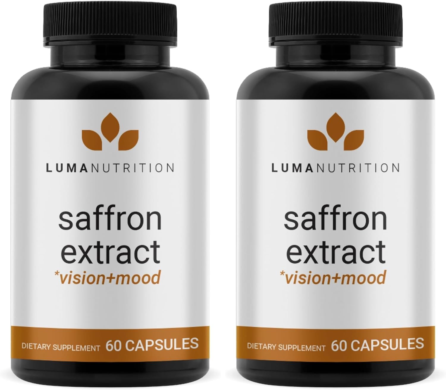 Luma Nutrition Saffron Extract Capsules - Premium Saffron Supplements - 88.50 mg Pure Saffron Pills - Mood Support - Eye Support - Made in The USA - 60 Capsules (Pack of 2)