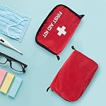 4 Pack Small First Aid Kit Bags Red Emergency Survival Empty Waterproof Storage Bag Bandage Medical Drug Portable Medicine Organizer for Home Office Outdoors Travel Camping Hiking