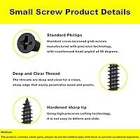Vista 10 de Tornillos de madera M3 x 1-1/4 pulgadas, tornillos de madera cortos, tornillos pequeños de cabeza plana, tornillos autorroscantes para paneles