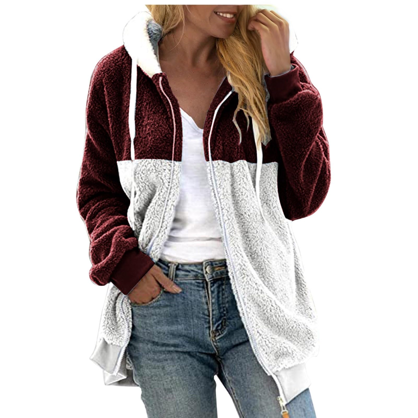 Sweat Femme Hiver Fourrure Chaud - Veste Grande Taille Chic Et Elegant