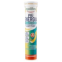 equilibra Integratori Alimentari, Più Energia, Integratore per il Benessere Vitaminico, con Vitamine Gruppo B, Vitamina C, Vitamina E, Biotina, Gusto Agrumi, 20 Compresse Effervescenti