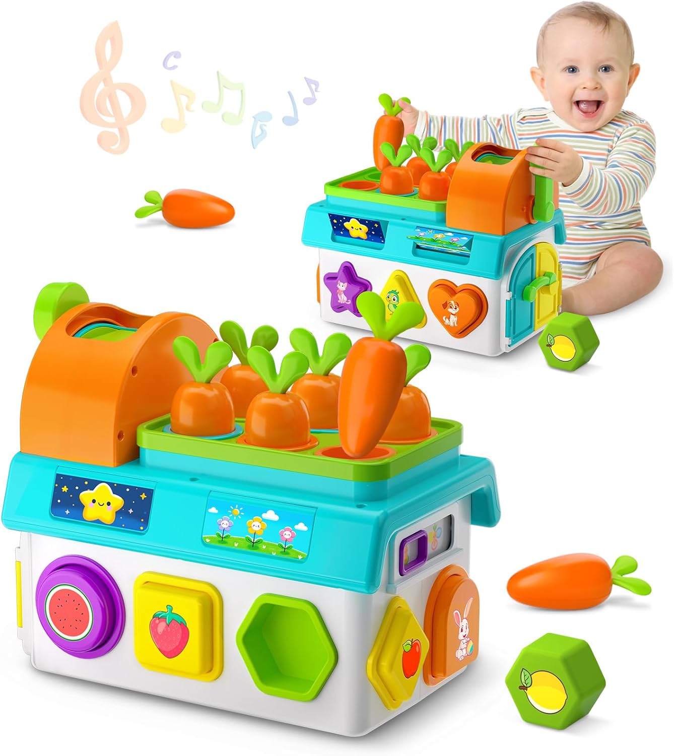 Musical SortingToys for 1 Year Old Boy, 1st First Birthday Boy Girl Gifts Presents, Montessori Educational Learning Toddler Toy for 1-2 Year Old, Fine Motor Skills Toy