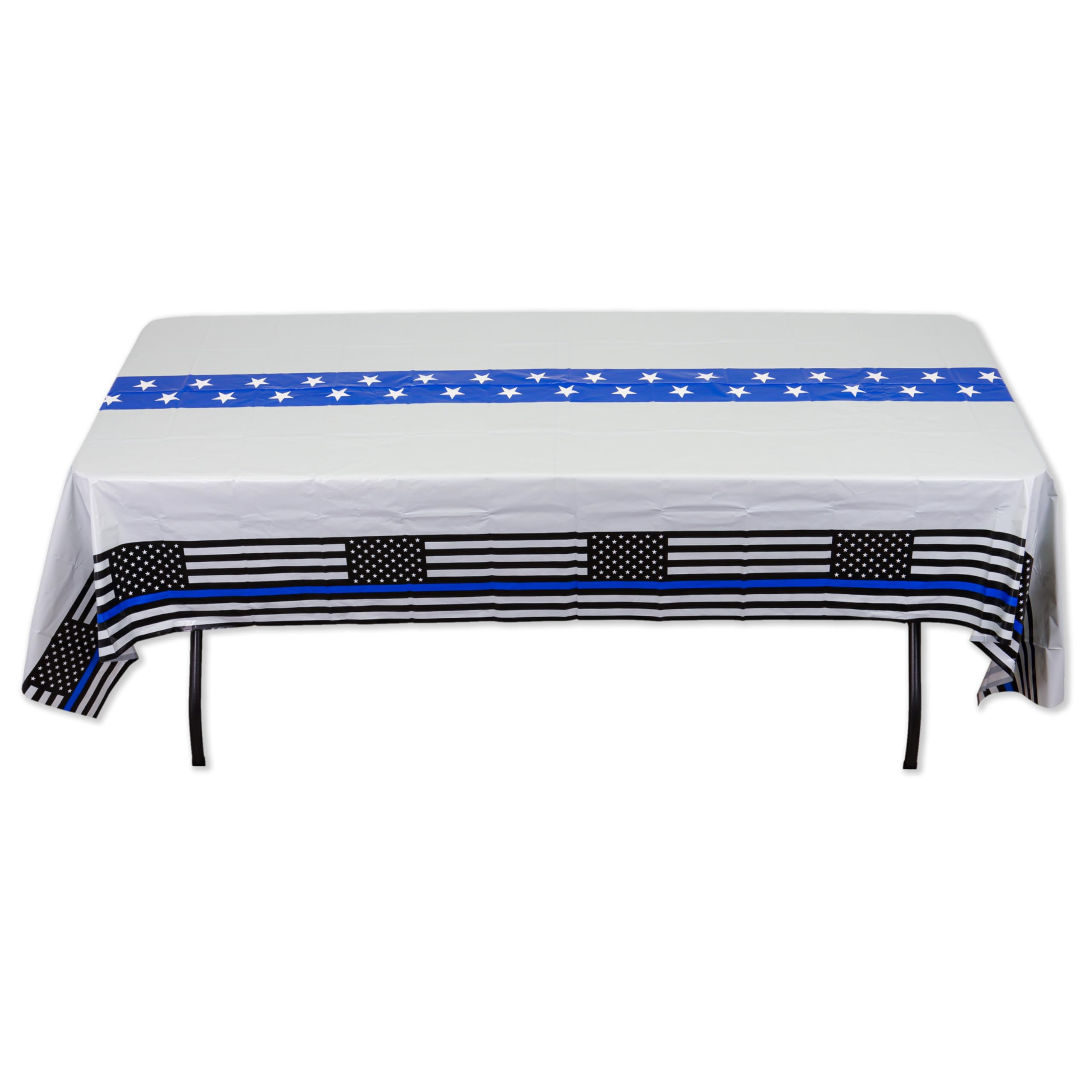Nappe de table de police anti-tache pour anniversaire enfant bleu
