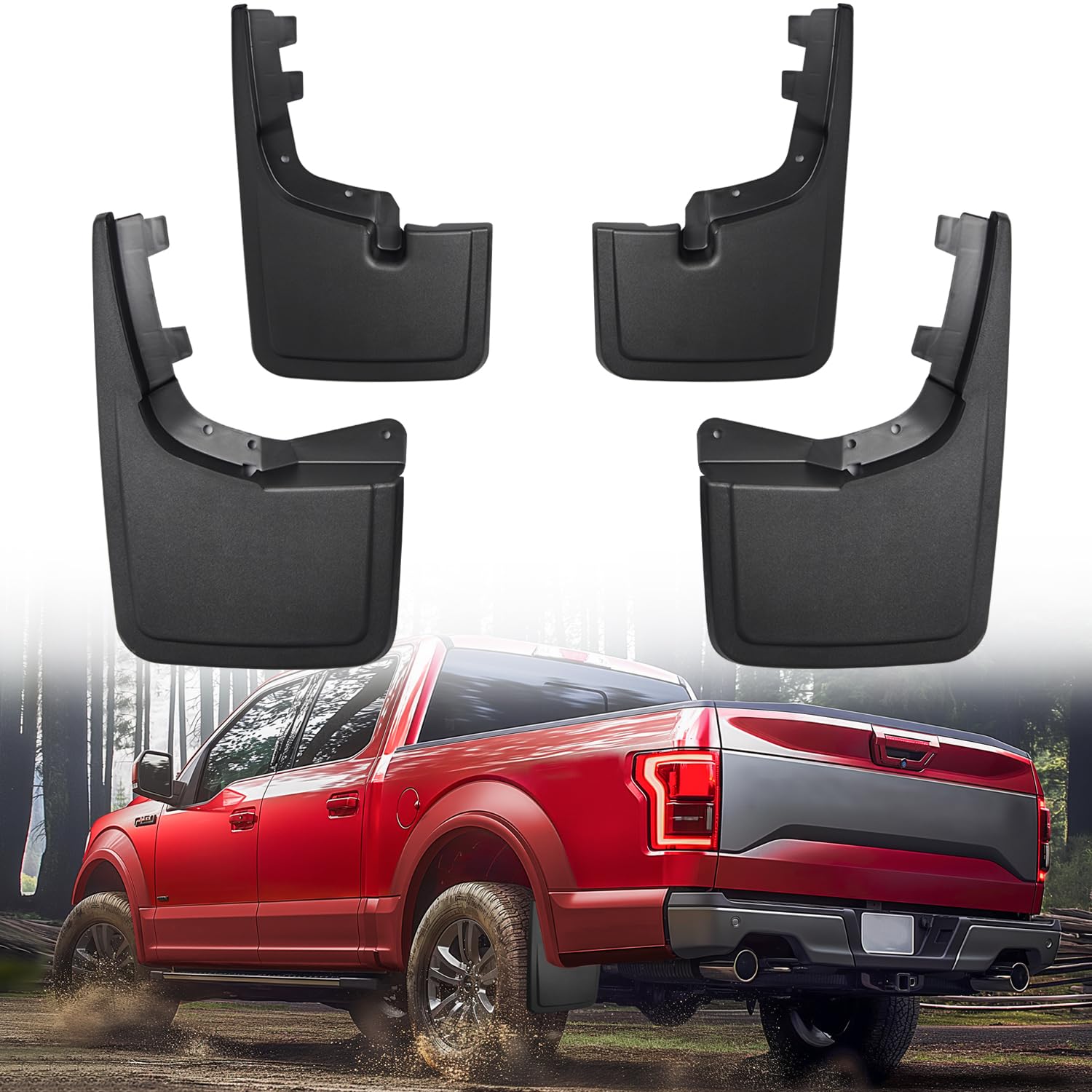 Lot De 4 Bavettes (garde-boue) Avant/arrière Pour SUV Et Camion - En Plastique PP+TPO Noir, Protection Contre La Boue, Installation Facile
