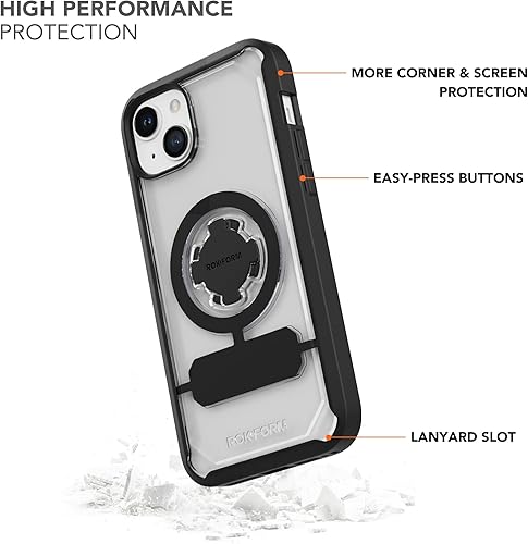 Miniatura 3 de Rokform - Funda para iPhone 15 Plus, serie Crystal, funda magnética transparente para iPhone 15 Plus con bloqueo giratorio RokLock, armadura delgada