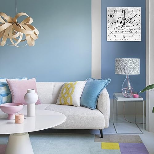 Miniatura 6 de Reloj de pared Made with Love para cocina, 12 pulgadas, funciona con pilas, sin tictac, de madera, números arábigos, adecuado para el hogar, cocina,