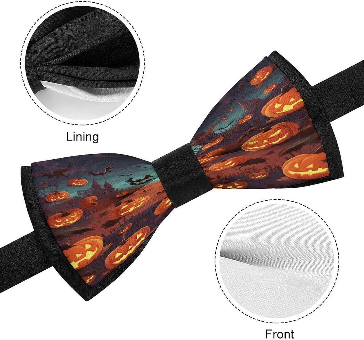 Halloween Bow Tie for Men, Pre-tied Bow Ties, Adjustable Bowtie for Wedding Business Daily Party