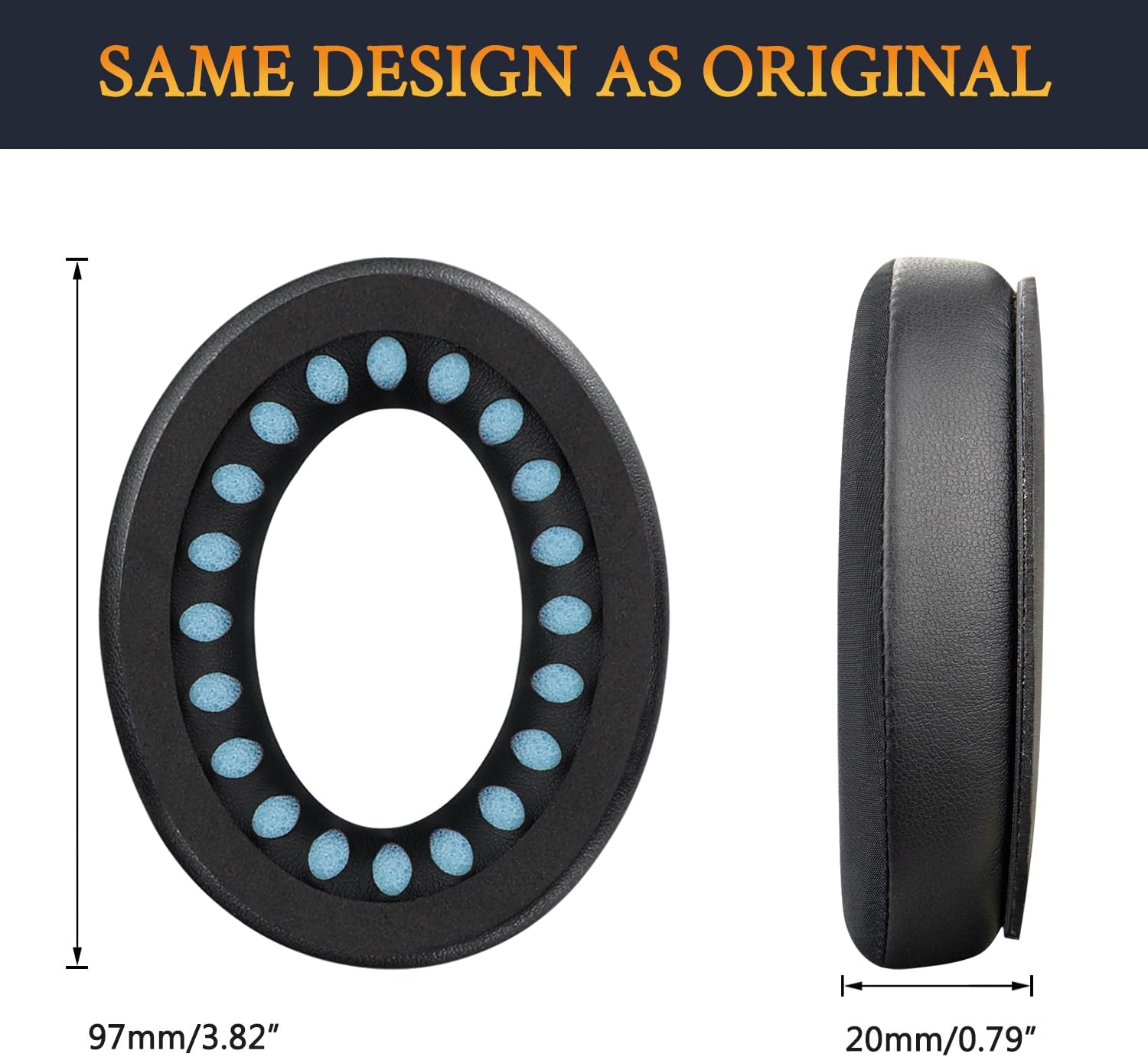 SOULWIT Cooling Gel Earpads Replacement for Bose QuietComfort 45 (QC45)/QuietComfort SE (QC SE)/Quiet Comfort Wireless Over-Ear Headphones, Ear Pads Cushions with Ice Silk Fabric - Black - Image 8