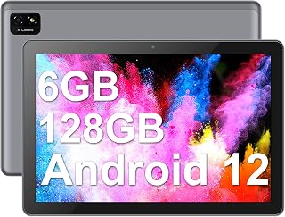 CWOWDEFU Tablet 10 inch Android 12 Tablets PC 6GB RAM 128GB ROM Octa Core 2.4G / 5G WiFi Tabletas 10.1 HD Tablet for Kids, GPS