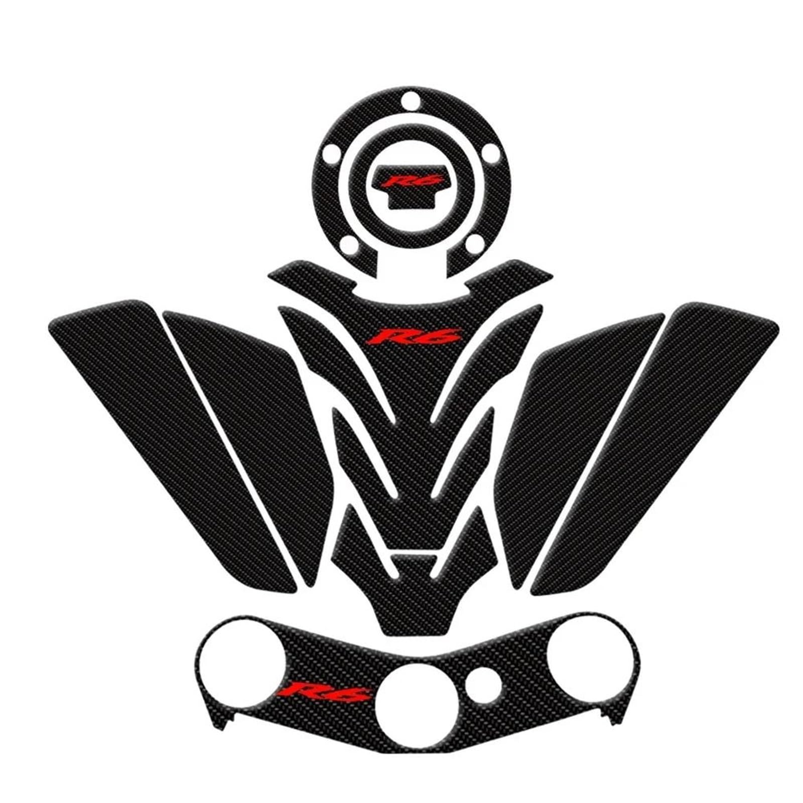 Motorcycle Tank Pad Sticker Decals Protector Accessories for Yamaha YZF R6 YZFR6 2006 2007 2008 2009-2017 Streetfighter(Color21)