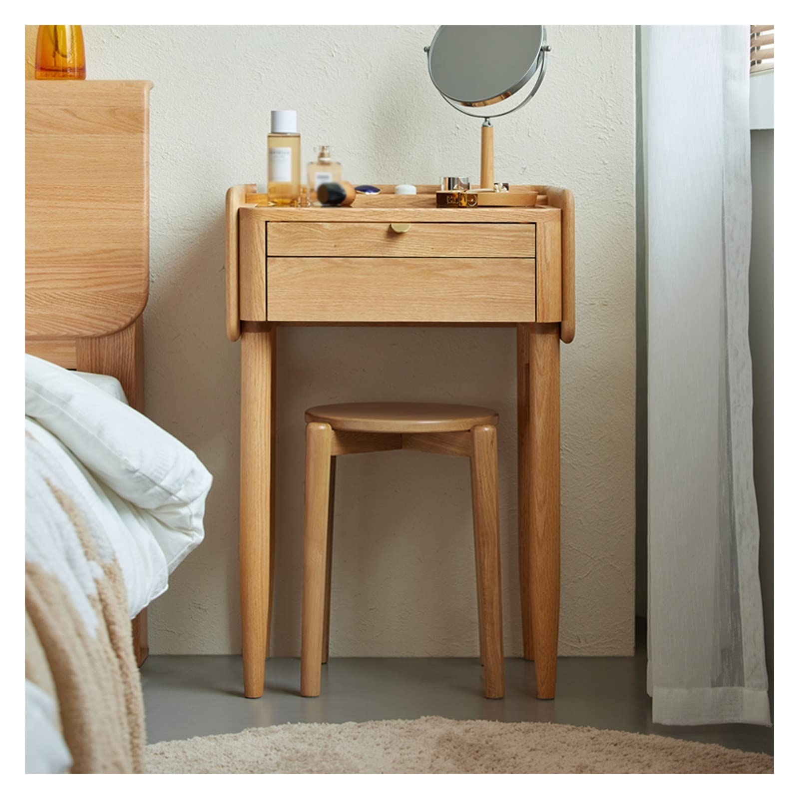 Schminktisch Make-up-Schminktisch aus Holz, schlicht, aus Holz mit Schublade, Aufbewahrung for Kosmetik Schminktisch mit Spiegel