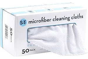 S&T INC. Lint-Free Microfiber Cleaning Cloth, Bulk