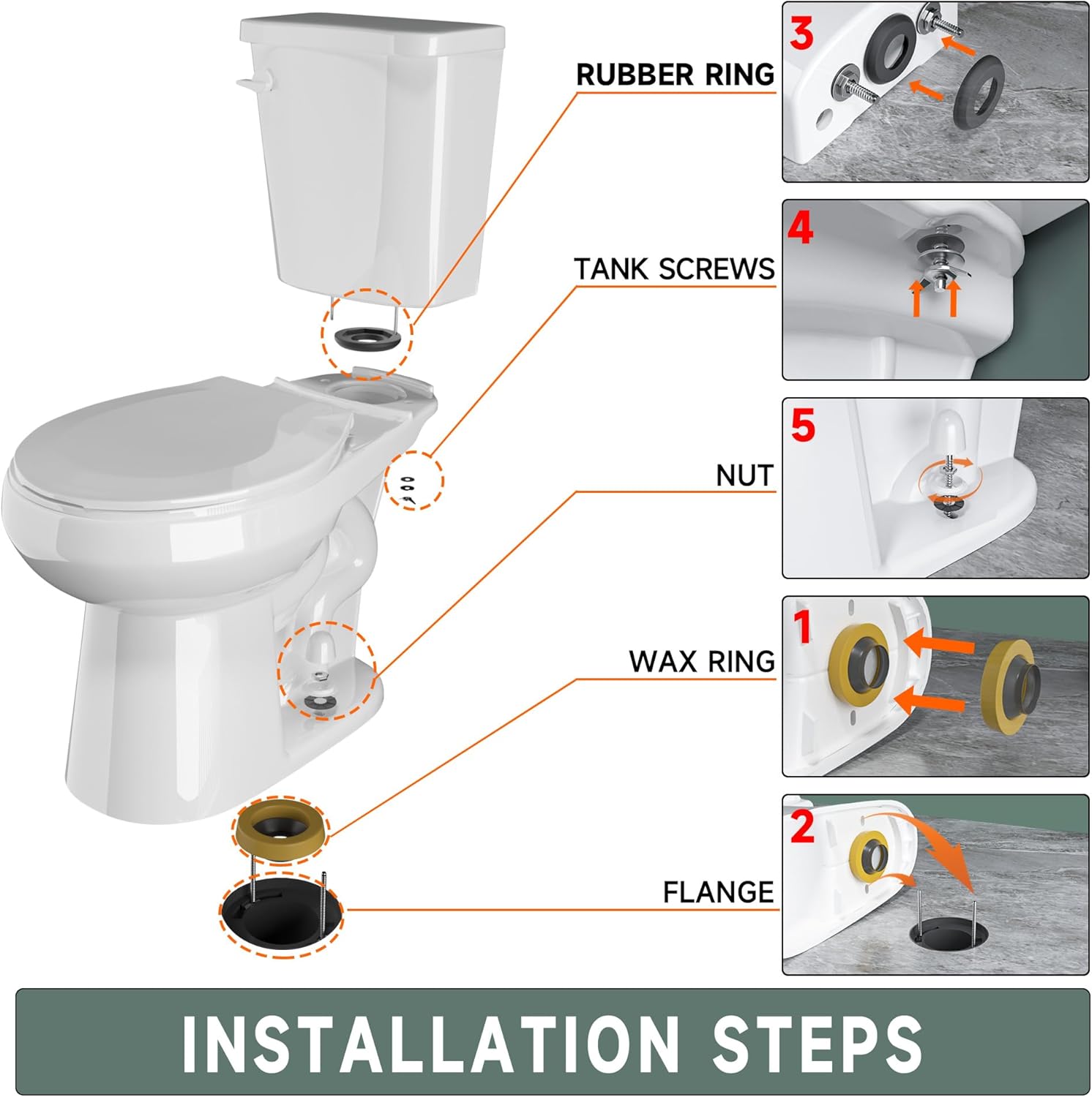 21 Inch Compact Tall Toilet for Seniors, Tornado Flush Single Flush 1.28 GPF, Comfort ADA Height, Bowl Heigh 20.5", Seat Heigh 21.25", Two Piece High Toilet for Bathroom, 12” Rough In, White