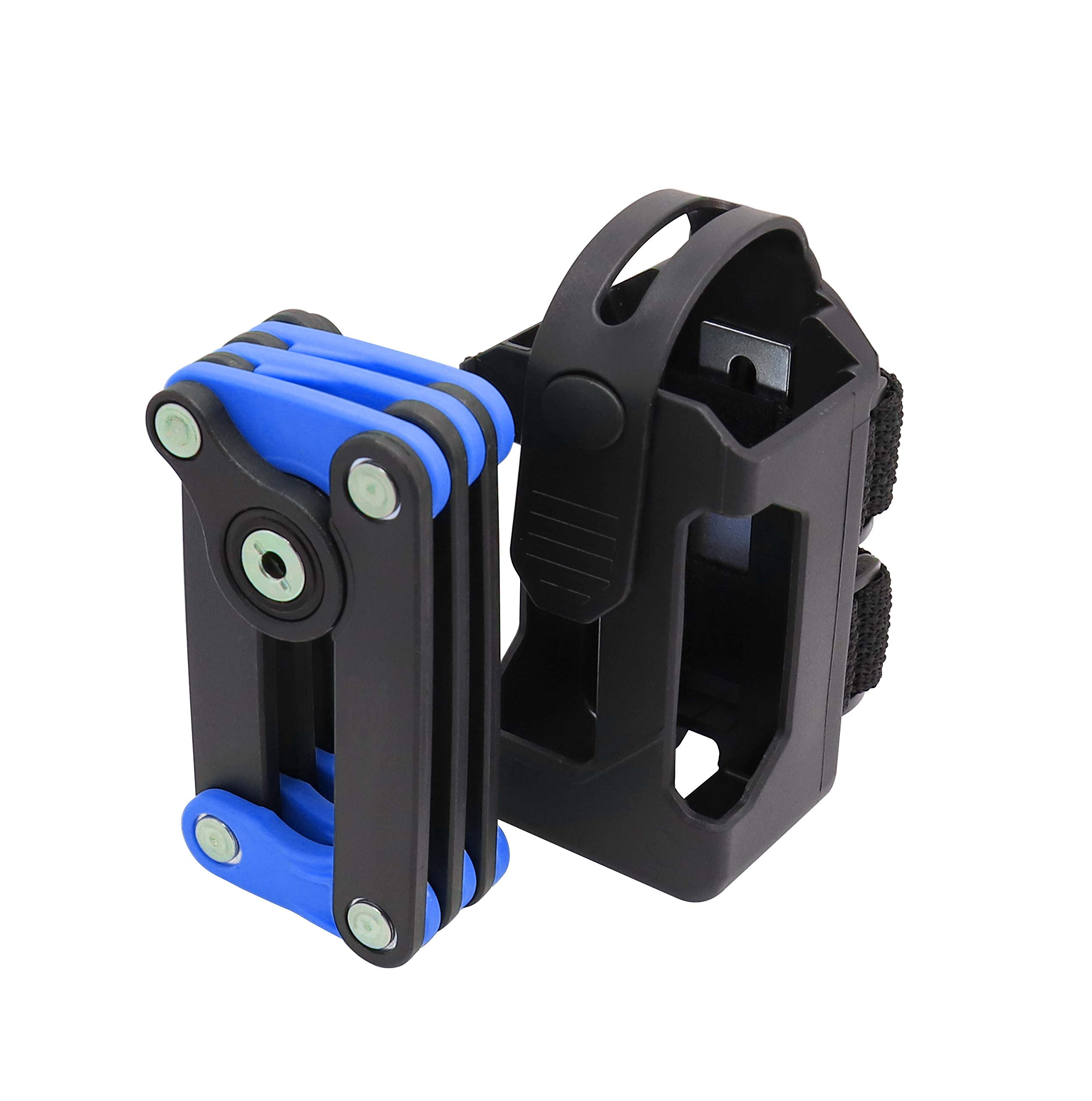 Bosvision Antivol de Vélo Pliable avec 2 clés de Cylindre et Support de Montage (Porte-bidons)