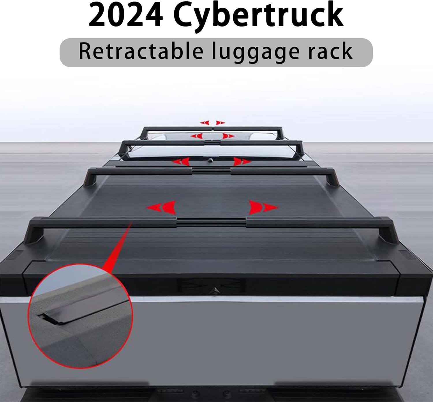 Telescoping Roof Rack Cross Bars Crossbar for Tesla Cybertruck 2024 2025，Roof Rack Cross Bar Heavy Duty Luggage Carrier for Cybertruck (2Pcs)